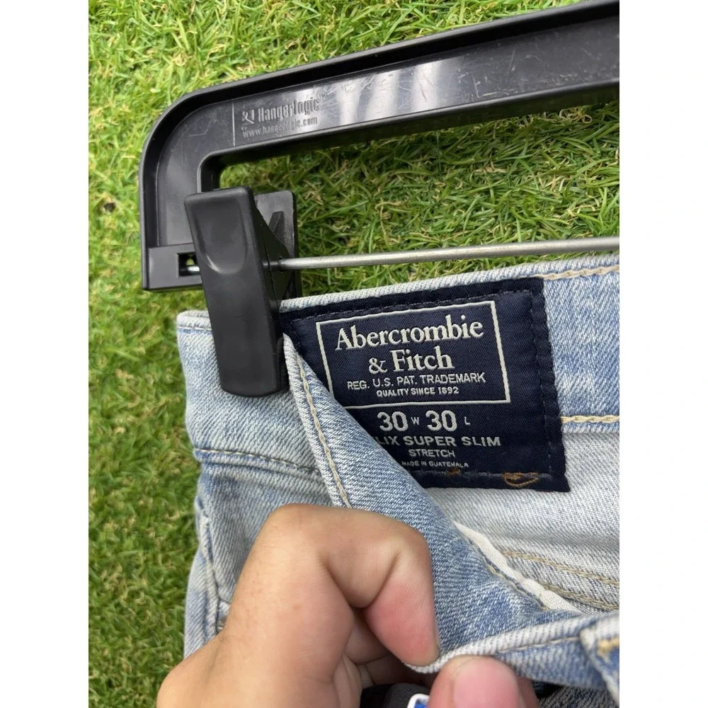 Abercrombie & Fitch Jeans Mens 30x30 Felix Super Slim Stretch Light Wash Denim